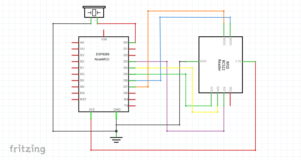 schematic diagram for NodeMCU interfaced with RFID reader