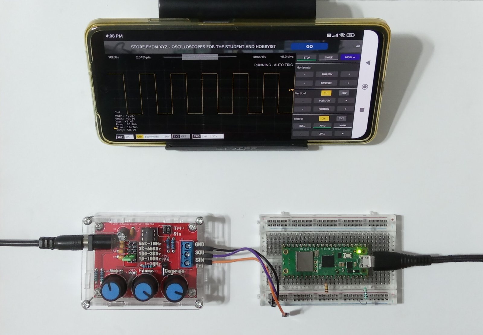 Testing Scoppy Pico Smart Oscilloscope